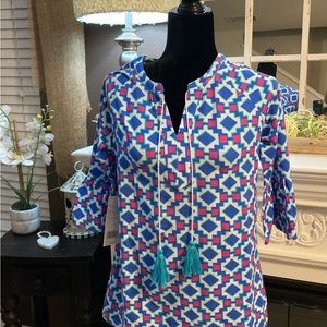 NWT Tracy Negoshian Lyla Squared Geo Top Sz S